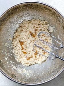 process shot showing whisking ingredients in bowl