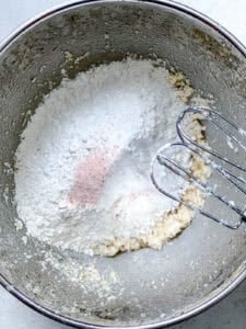 process shot showing whisking ingredients in bowl