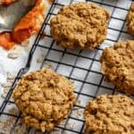 completed Pumpkin Oatmeal Cookies on cooling rack