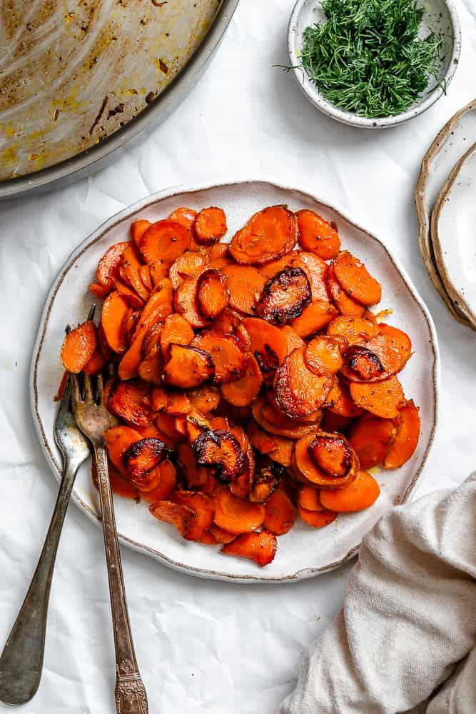 completed Simple Sautéed Carrots on a plate