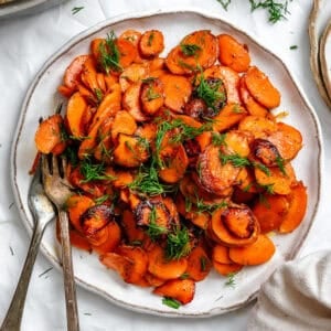 completed Simple Sautéed Carrots on a plate