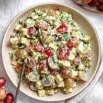 completed Vegan Chicken and California Grape Salad on a plate