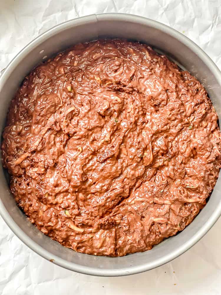 process shot showing batter added to pan