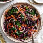 completed Crunchy Kale Slaw on a plate