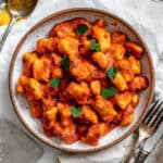 completed Pumpkin Gnocchi [4 Ingredient] on a plate