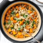 completed Easy Pumpkin Rice in pot