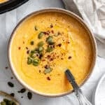 completed Roasted Pumpkin Soup in bowl