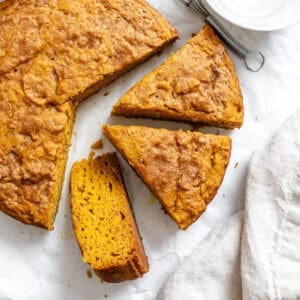 completed Butternut Squash Cake slices on white surface