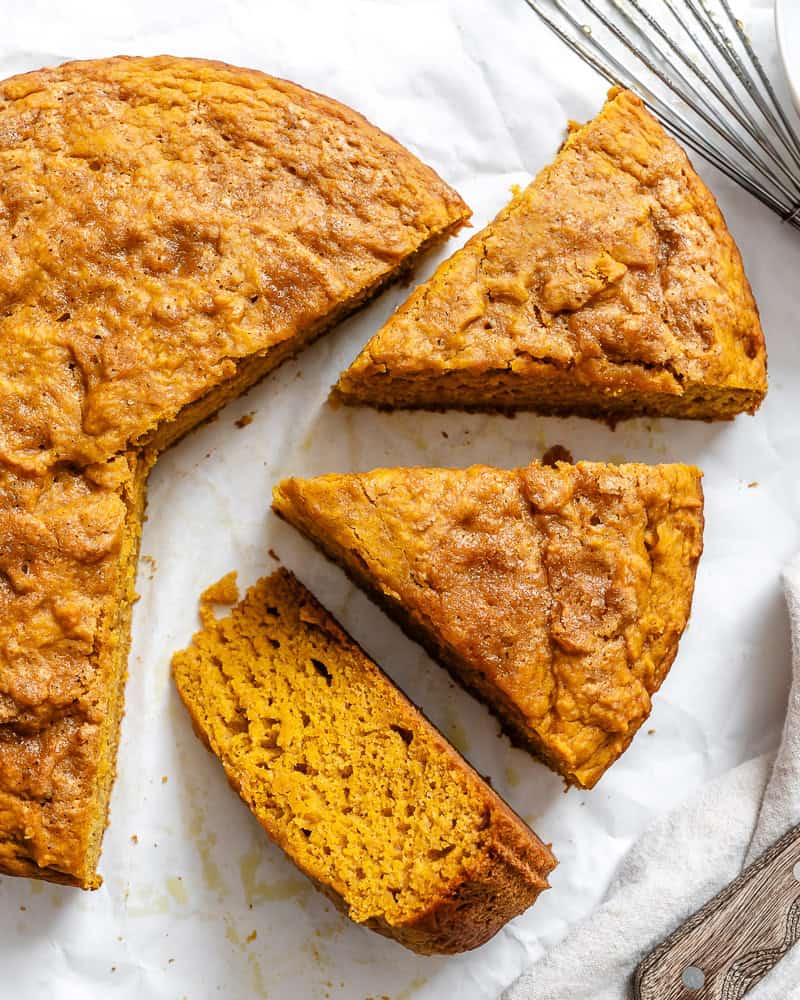 completed Butternut Squash Cake slices on white surface