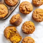 completed Butternut Squash Cupcakes on a white surface
