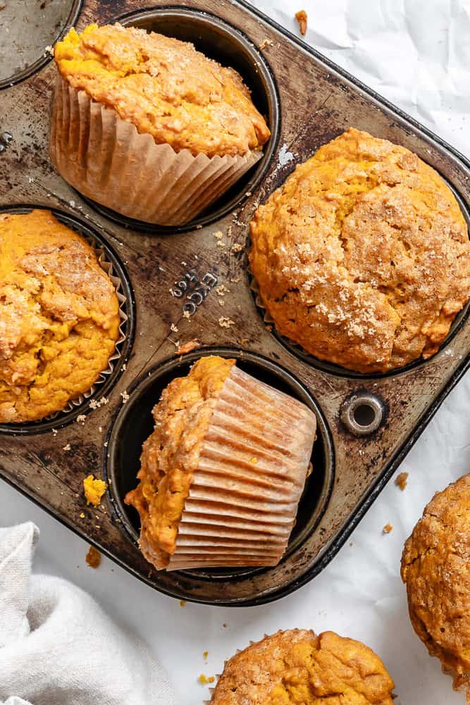 completed Butternut Squash Cupcakes in a muffin tin