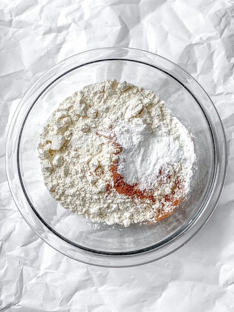 process shot showing ingredients in a bowl