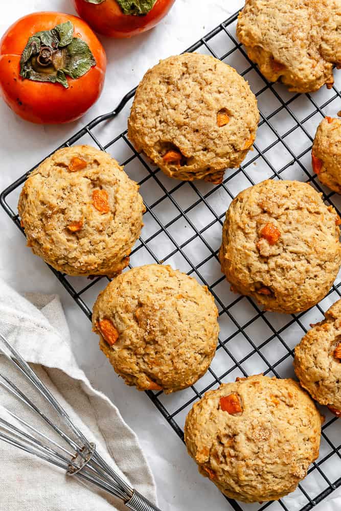 completed Easy Persimmon Cookies on cooling wrack
