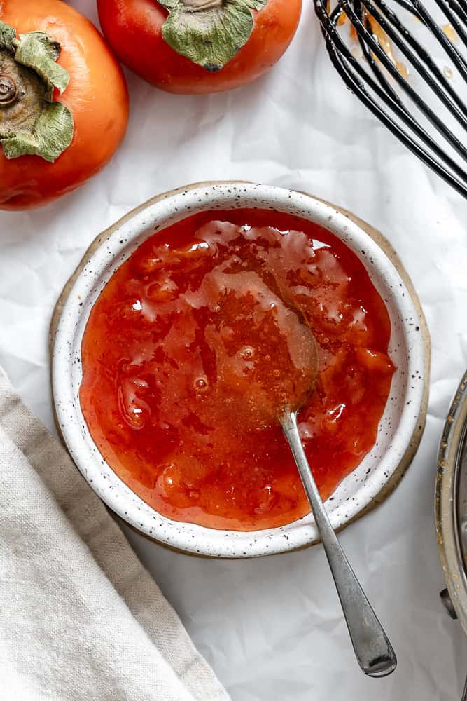 completed Easy Persimmon Jam in a bowl