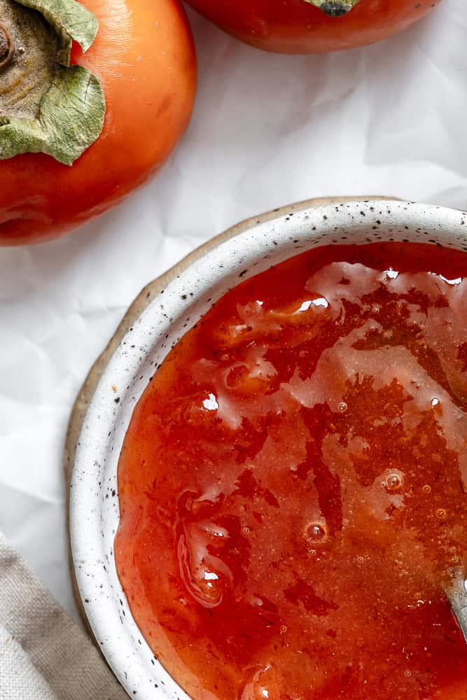 completed Easy Persimmon Jam in a bowl