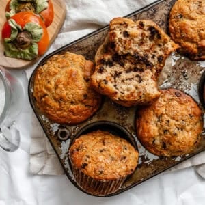 completed Easy Persimmon Muffins in a muffin tin