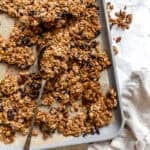 completed Maple Pumpkin Granola in baking pan