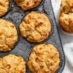 completed Vegan Cornbread Muffins in a muffin tin