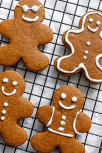 Vegan gingerbread cookies on a cooling rack