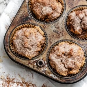 completed Easy Cinnamon Muffins in a muffin tin