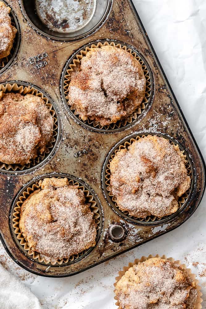 completed Easy Cinnamon Muffins in a muffin tin