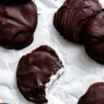 completed Vegan Peppermint Patties on a white surface
