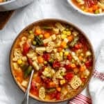 completed Alphabet Soup Recipe in a bowl