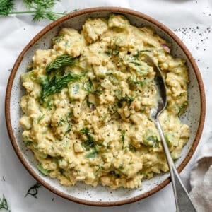 completed Easy Curried Chickpea Salad on a plate