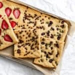 Completed Vegan Sheet Pan Pancakes in baking sheet.