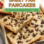 Pin for Vegan Sheet Pan Pancakes.