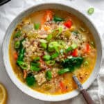 completed Quinoa Vegetable Soup in a bowl