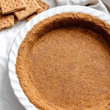 Completed Graham Cracker Crust [For Cheesecake and Pies] in pie dish.