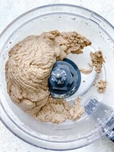 process shot showing post processed mushroom jerky mixture