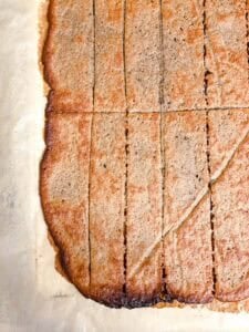 process shot showing sliced mushroom jerky