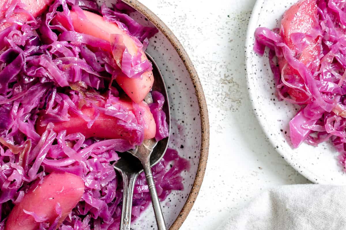 completed German Red Cabbage (Rotkohl) in a bowl