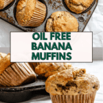 Pin for Banana Applesauce Muffins (Oil-Free!).