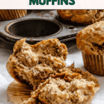 Pin for Banana Applesauce Muffins (Oil-Free!).