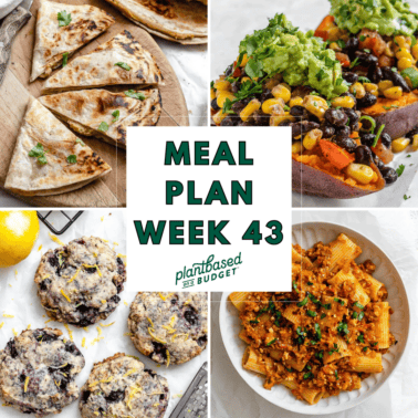 Graphic for Week 43 Meal Plan.