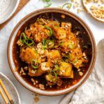 Completed Lemongrass Tofu on a plate.