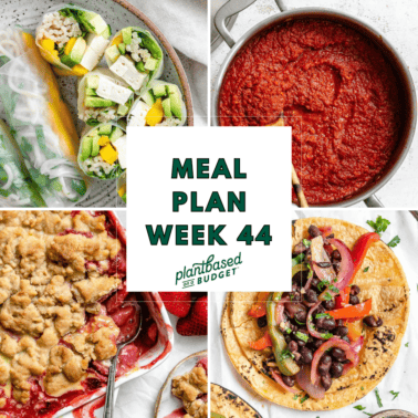 Graphic for Week 44 Meal Plan.