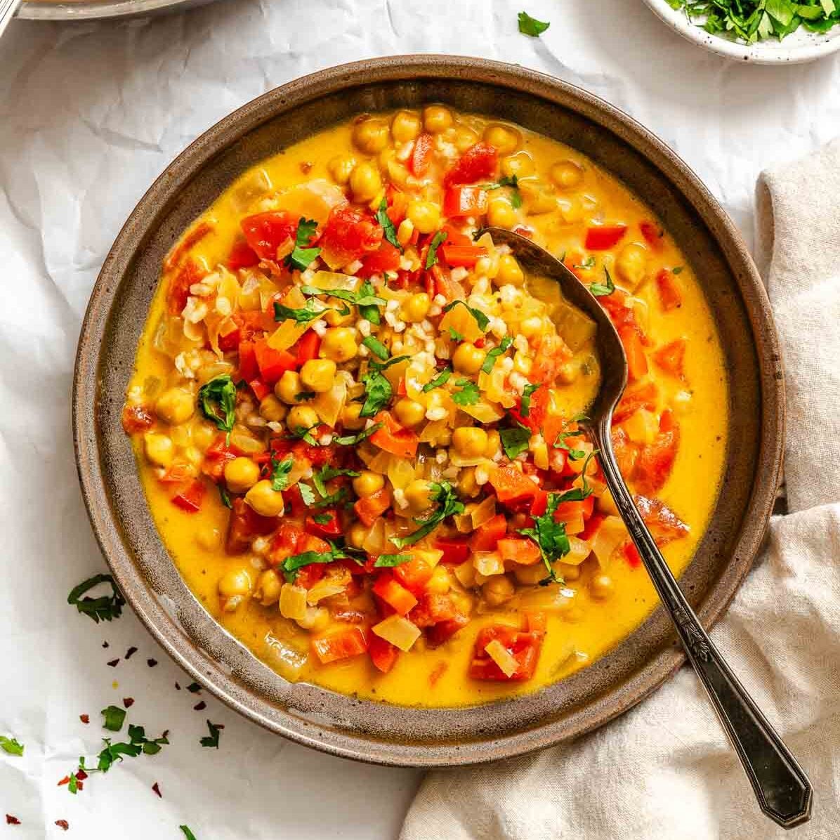 Coconut Chickpea Curry Soup