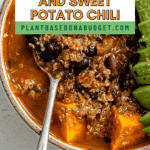 Pin for Sweet Potato Quinoa Chili.
