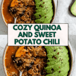 Pin for Sweet Potato Quinoa Chili.