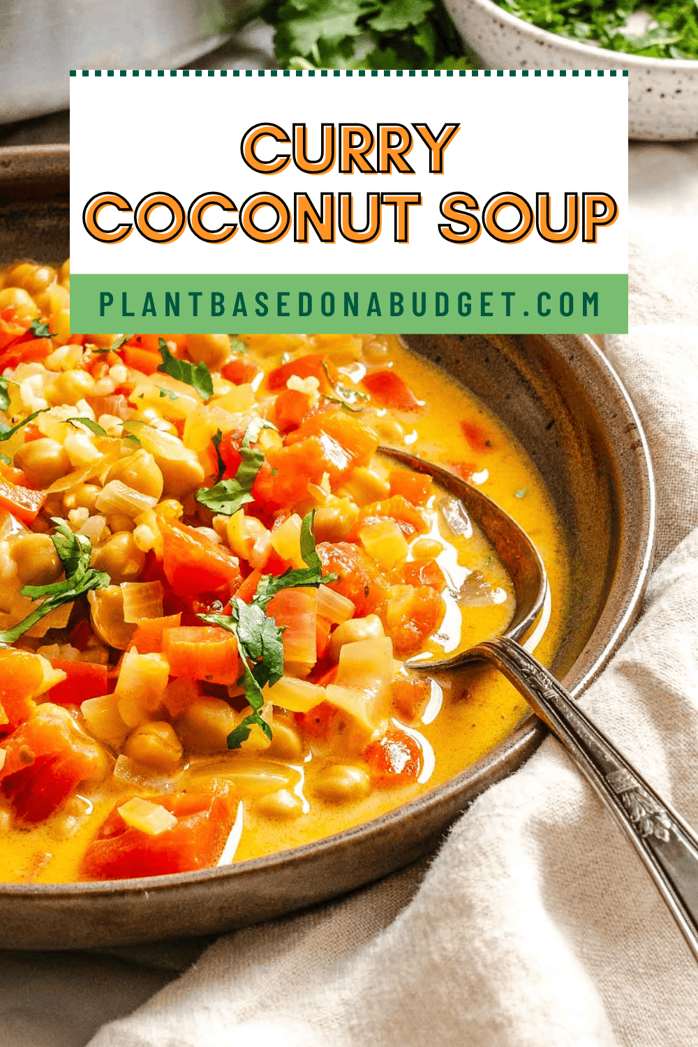 Coconut Chickpea Curry Soup - Plant-Based on a Budget