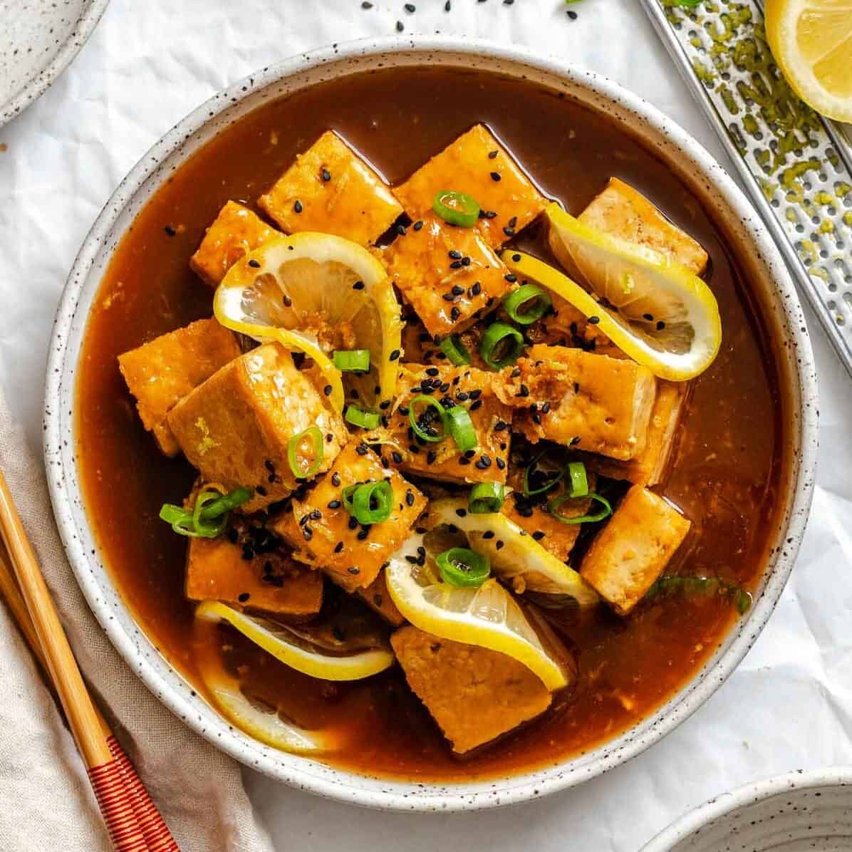 Sticky Lemon Tofu