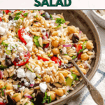 Pin for Easy Lemon Orzo Salad.