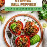Pin for Quinoa Stuffed Bell Peppers.