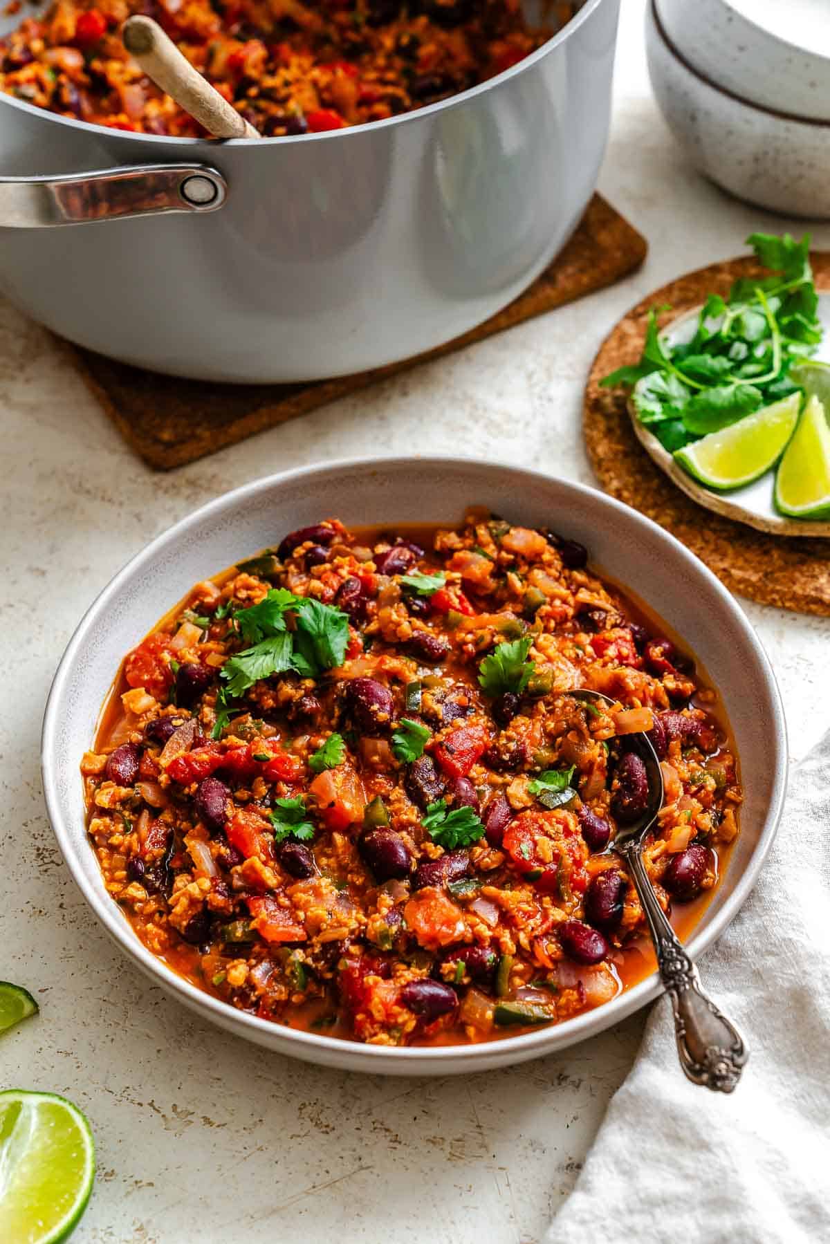 Completed Chipotle Chili Recipe in a bowl.