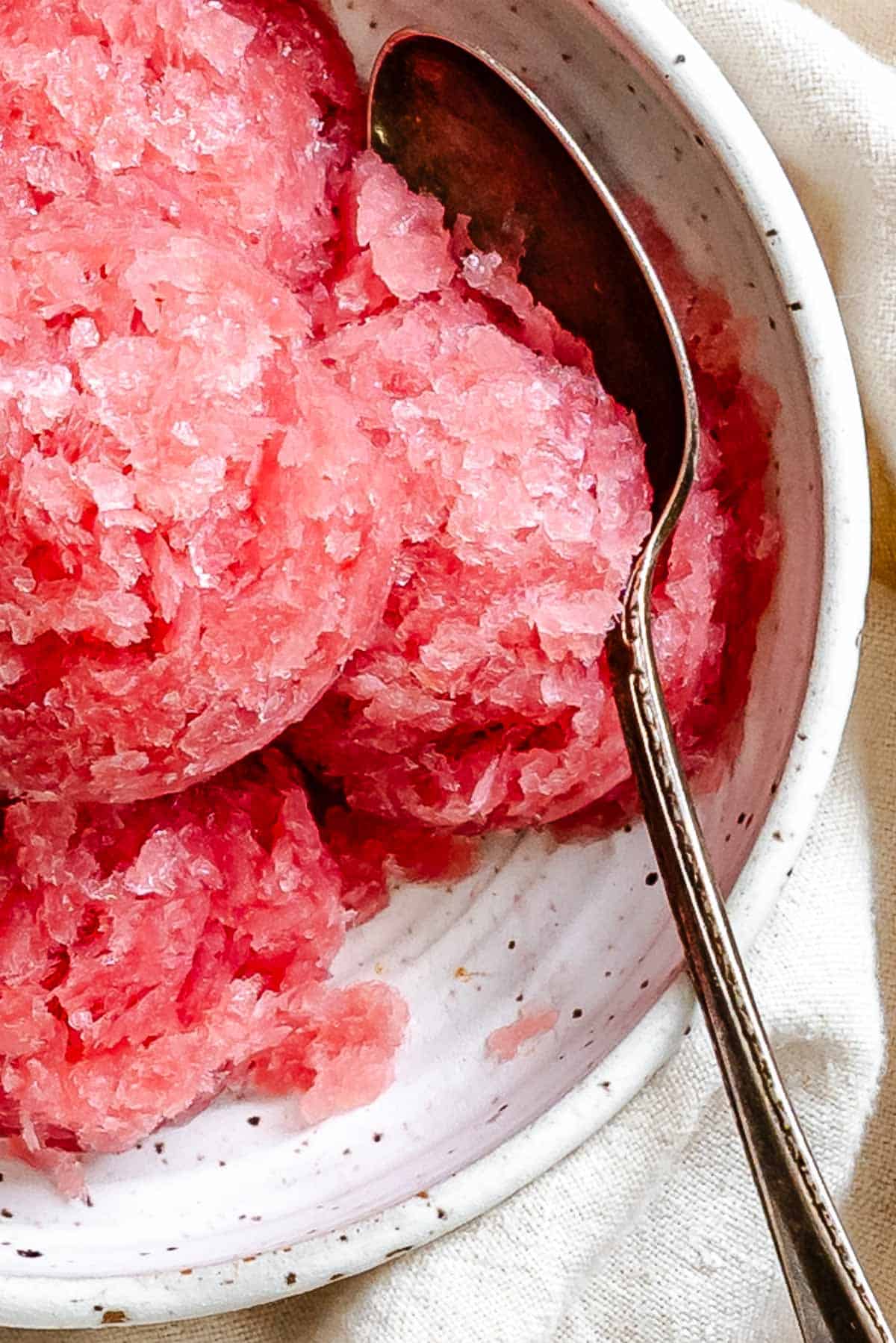 Completed Easy Grape Sorbet (Red or Green) in a bowl.
