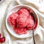 Completed Easy Grape Sorbet (Red or Green) in a bowl.
